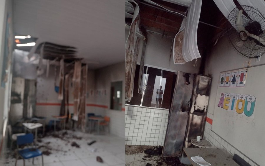 Criminosos ateiam fogo em três escolas na madrugada desta terça-feira em Parnarama