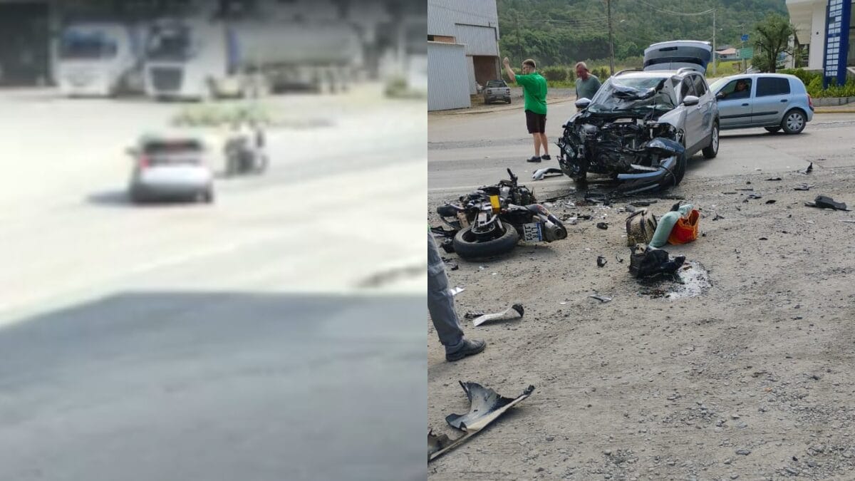 Imagens mostram acidente violento em rodovia de SC