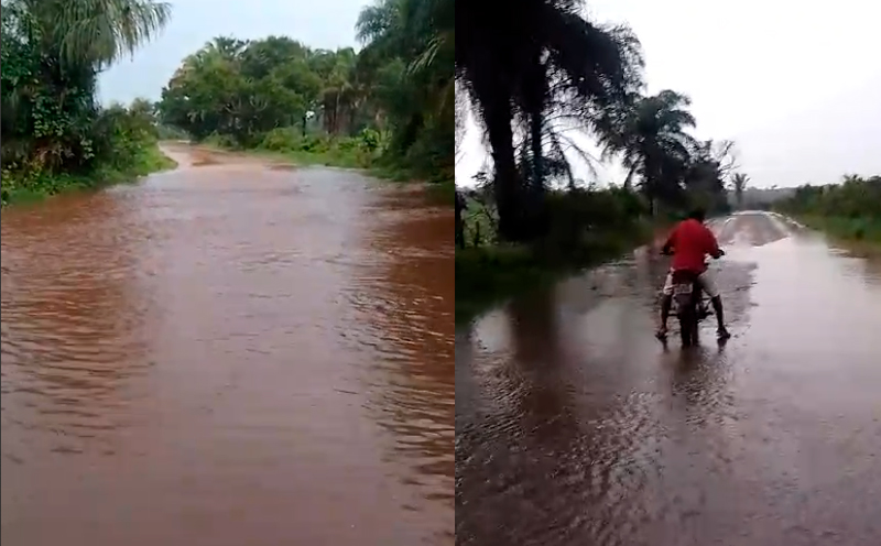 Fortes chuvas causam alagamentos e interditam estrada na zona rural de Parnarama