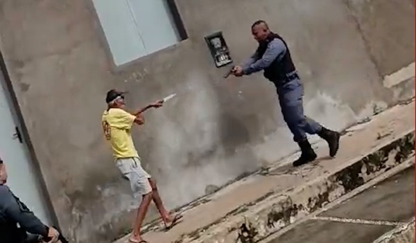 Idoso persegue PM com faca e é baleado no Maranhão